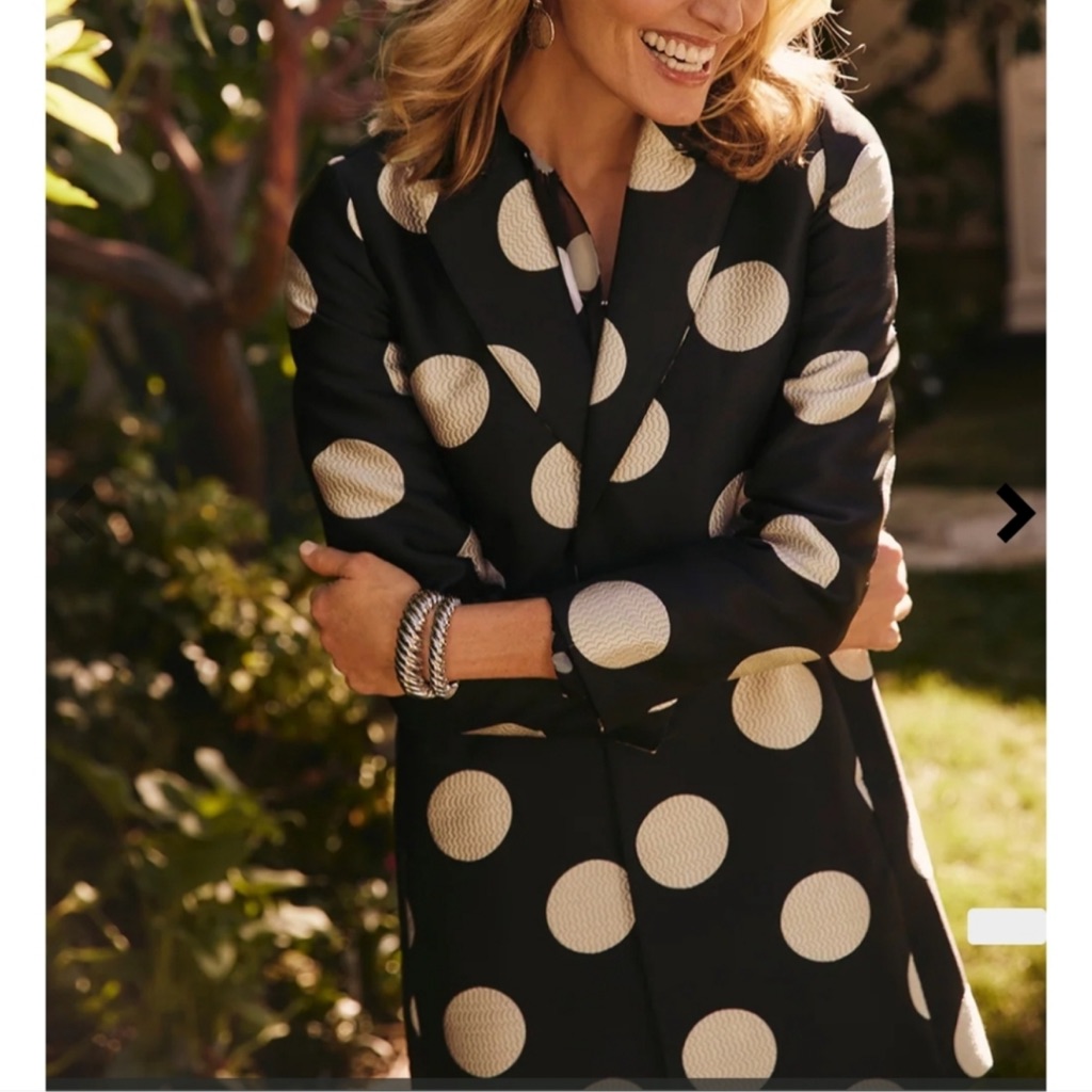 Chico's Polka Dot Jacquard Topper/Jacket - Chico's Size 1